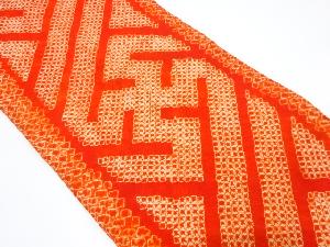 アンティーク　本総絞り縞に幾何学模様名古屋帯